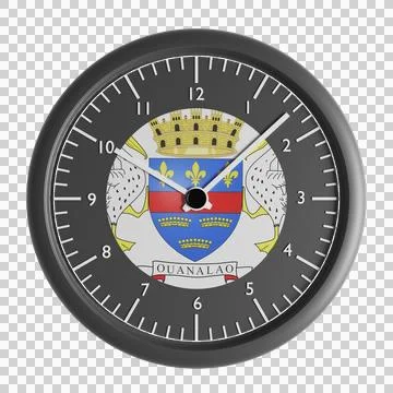 Wall clock with the flag of Saint Barthelemy Stock Illustration