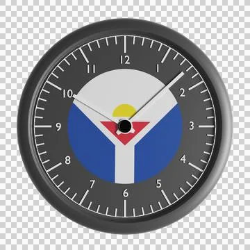 Wall clock with the flag of Saint Martin Stock Illustration