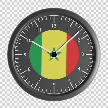 Wall clock with the flag of Senegal Stock Illustration