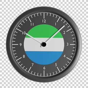 Wall clock with the flag of Sierra Leone Stock-Illustration