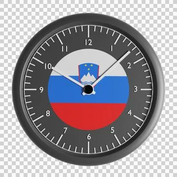 Wall clock with the flag of Slovenia Stock Illustration
