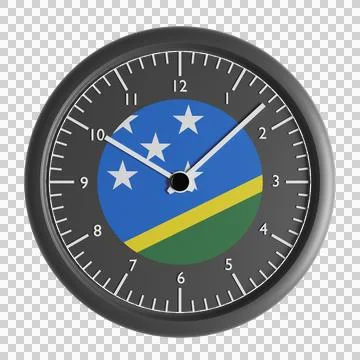Wall clock with the flag of Solomon Islands Stock Illustration
