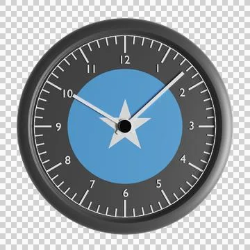 Wall clock with the flag of Somalia Stock Illustration