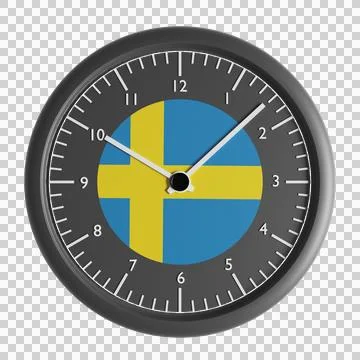 Wall clock with the flag of Sweden Stock-Illustration