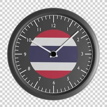 Wall clock with the flag of Thailand Stock Illustration