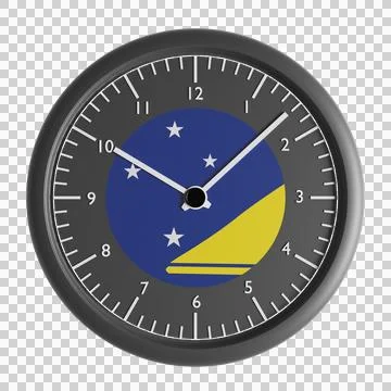 Wall clock with the flag of Tokelau Stock Illustration