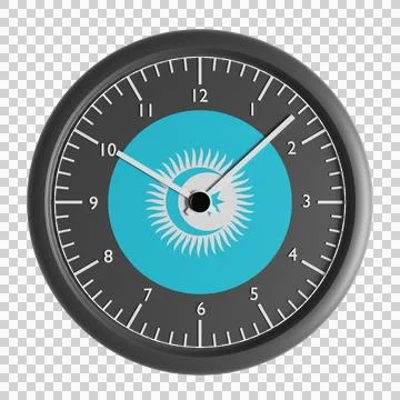 Wall clock with the flag of Turkic Council Stock Illustration
