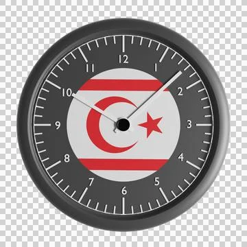 Wall clock with the flag of Turkish Republic of Northern Cyprus Stock-Illustration