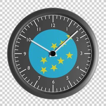 Wall clock with the flag of Tuvalu Stock Illustration
