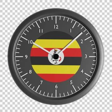 Wall clock with the flag of Uganda Stock Illustration