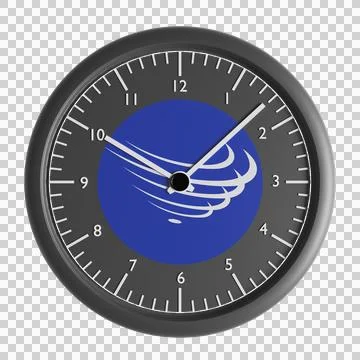 Wall clock with the flag of Union of South American Nations Stock Illustration