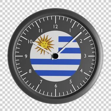 Wall clock with the flag of Uruguay Stock Illustration