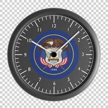 Wall clock with the flag of Utah Stock Illustration