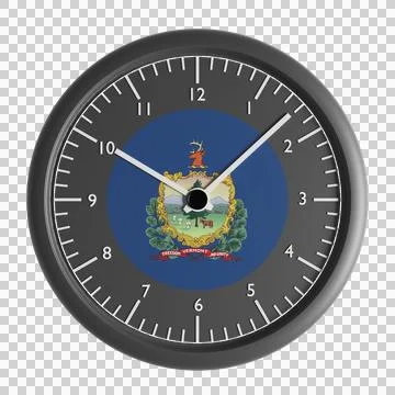 Wall clock with the flag of Vermont Stock Illustration