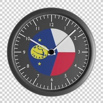 Wall clock with the flag of Wake Island Stock Illustration