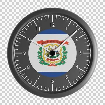 Wall clock with the flag of West Virginia Stock Illustration