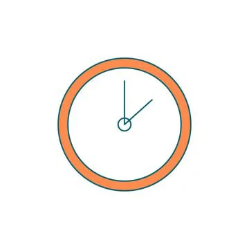 Wall clock flat color vector object Stock Illustration
