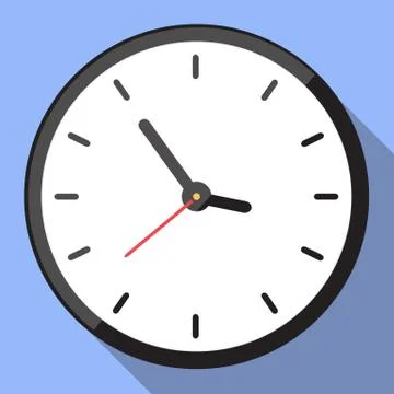 Wall Clock flat design. Stock Illustration