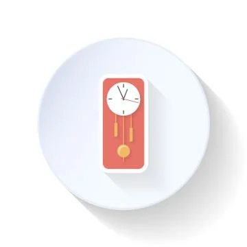 Wall clock flat icon Stock Illustration