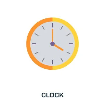 Wall Clock flat icon. Premium style flat icon design. UI. Illustration of wall Stock Illustration