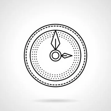 Wall clock flat line vector icon Stock Illustration