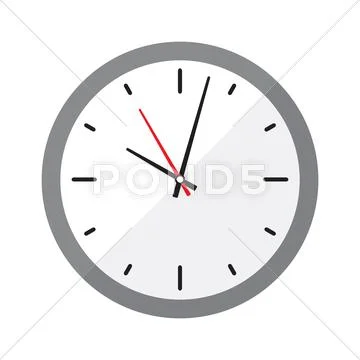 Wall Clock in Flat Style Stock Illustration
