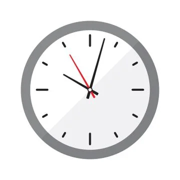 Wall Clock in Flat Style Stock Illustration