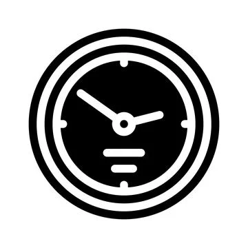 Wall clock glyph icon vector illustration Stock Illustration