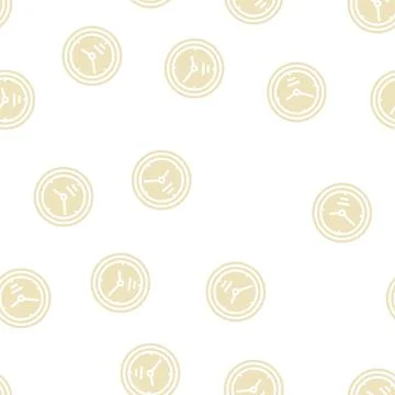 Wall clock glyph vector seamless pattern Stock Illustration