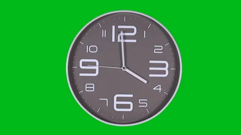 Wall clock on a green background 스톡 동영상 123914563
