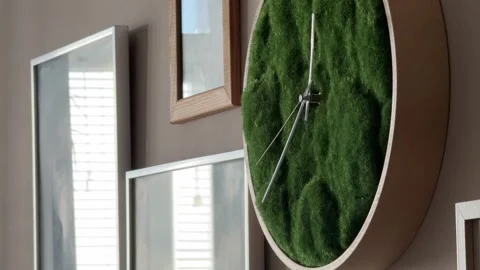 Wall clock with hands. Home decor in the kitchen. Stock Footage 301177762