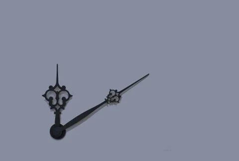 Wall clock hands illustration concept wallpaper pattern on white studio backg Stock Photos