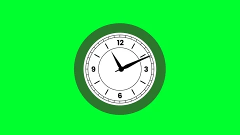 Wall Clock hanging on wall  Green screen. timepiece Clock walking Timelapse. Stock Footage 231320302