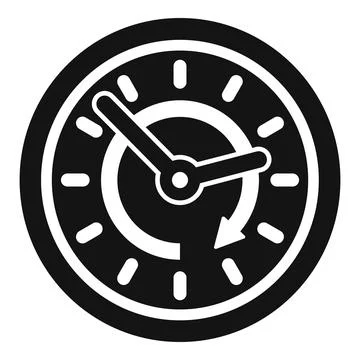Wall clock hour duration icon simple vector. Event schedule Stock Illustration