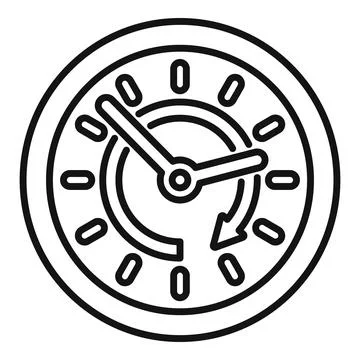 Wall clock hour duration icon outline vector. Event schedule Stock Illustration