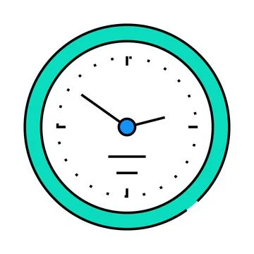 Wall clock icon color illustration Stock Illustration