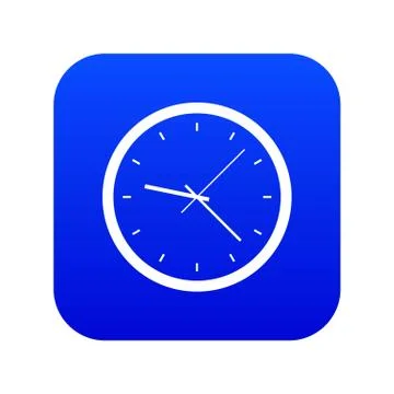 Wall clock icon digital blue Illustrazione stock