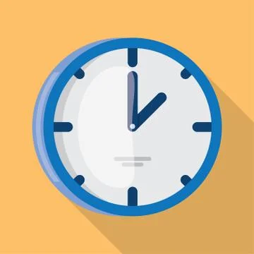 Wall Clock icon flat design Stock Illustration