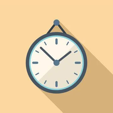 Wall clock icon flat vector. Work time Stock Illustration