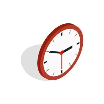 Wall clock icon, isometric 3d style Stock Illustration