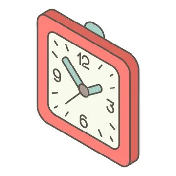 Wall clock icon, isometric style イラスト素材
