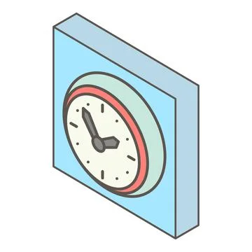 Wall clock icon, isometric style Stock Illustration