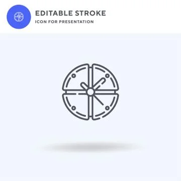 Wall Clock icon vector, filled flat sign, solid pictogram isolated on white,  Stock Illustration