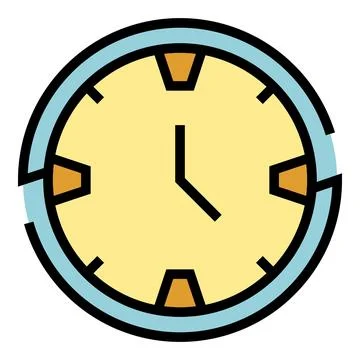 Wall clock icon vector flat Stock Illustration