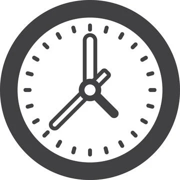 Wall clock illustration in minimal style Stock Illustration