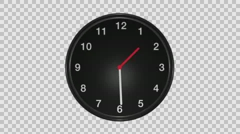 Wall clock isolated on alpha channel, seamless loop Stock Footage 59956746
