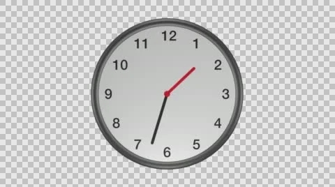 Wall clock isolated on alpha channel, seamless loop Stock Footage 62334253