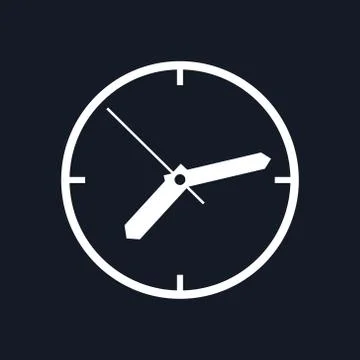Wall Clock Isolated on Black Background Stock Illustration