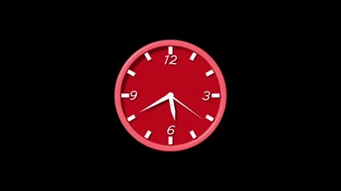 Wall clock isolated showing time simple minimal design with white hands and.. Stock Footage 336887103
