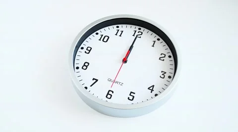 Wall clock isolated, timelapse, time fast, 3 min timer Video stock 61836046